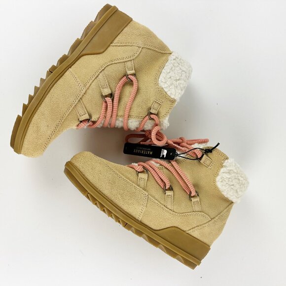 Sorel Womens Size 8 Evie Cozy Lace-Up Wedge Tawny Buff Suede Waterproof Boots - Picture 11 of 13